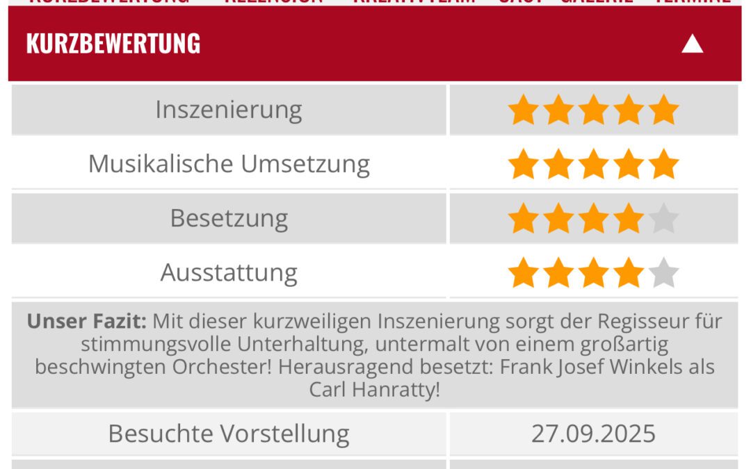 Höchstnote für CATCH ME IF YOU CAN